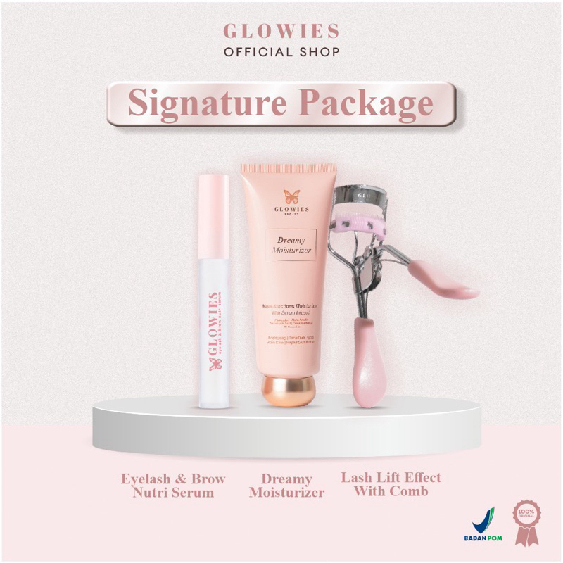GLOWIES  BEAUTY | Signature package | Dreamy Moisturizer 80ml | Eyelash & Brow Nutri Serum |  Lash L