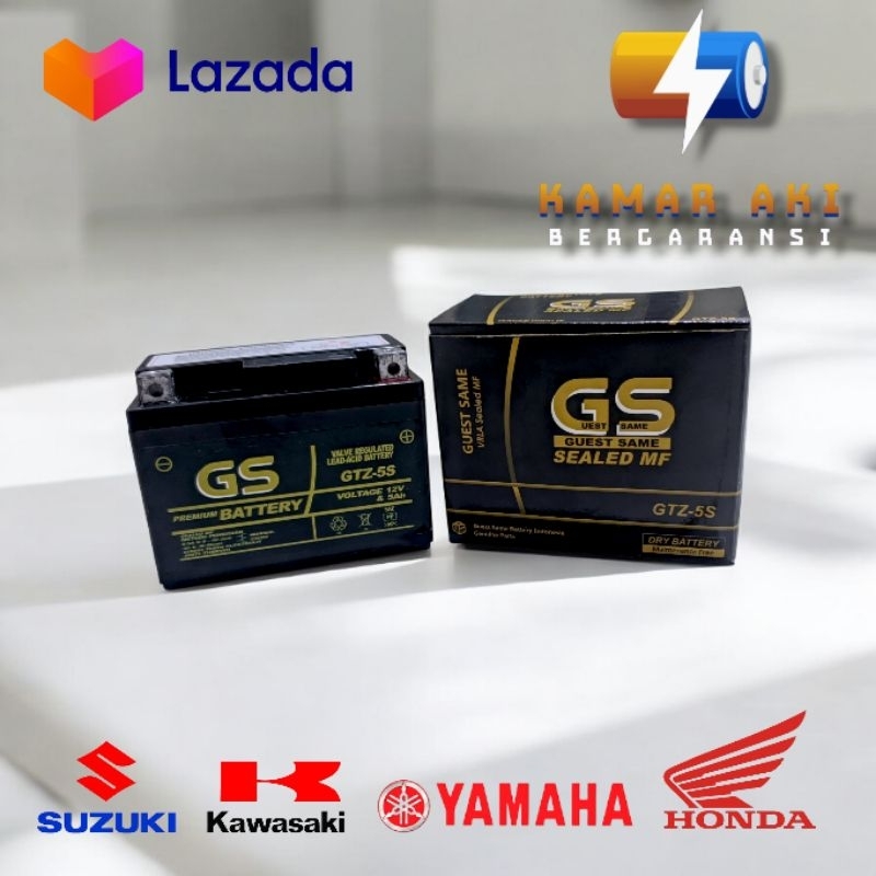 Aki Kering motor GTZ-5S AKI MOTOR BEAT, BEAT F1, VARIO 110, MIO SOUL, SCOOPY AKI KERING GS GTZ-5S