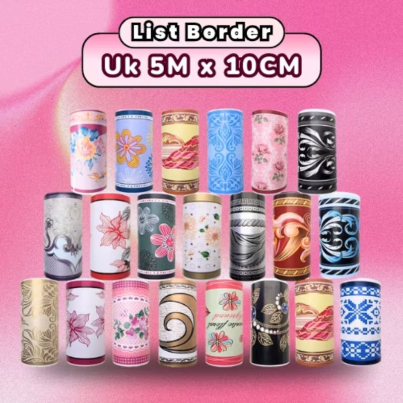 Stiker List Border Wallsticker Pinggiran Tembok Stiker Lis PVC Wallpaper Pembatas Plafon