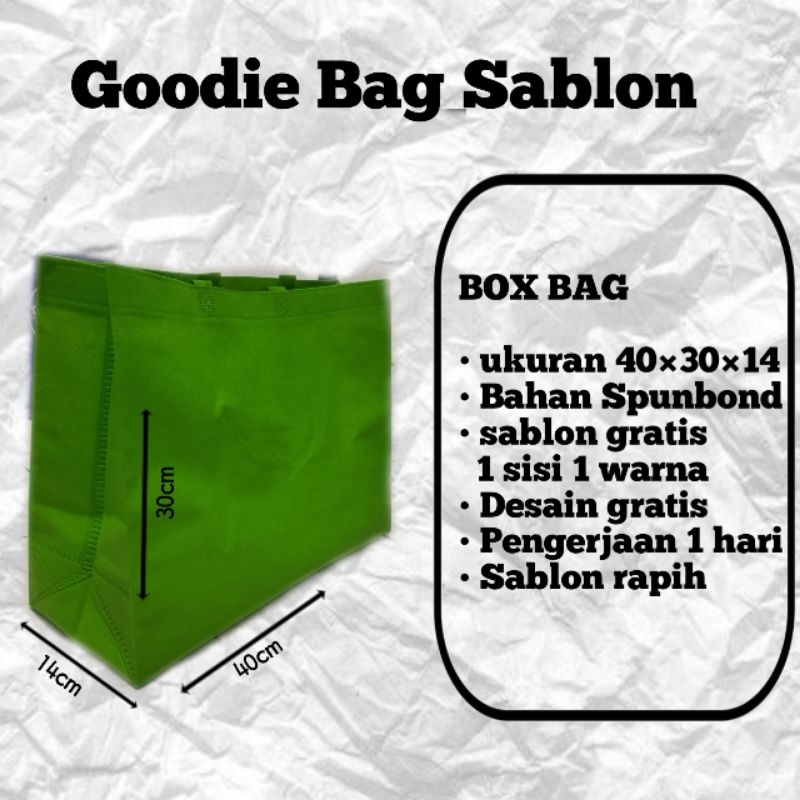 

Goodie Bag Sablon Box Bag 40x30x14 tas laundry bingkisan