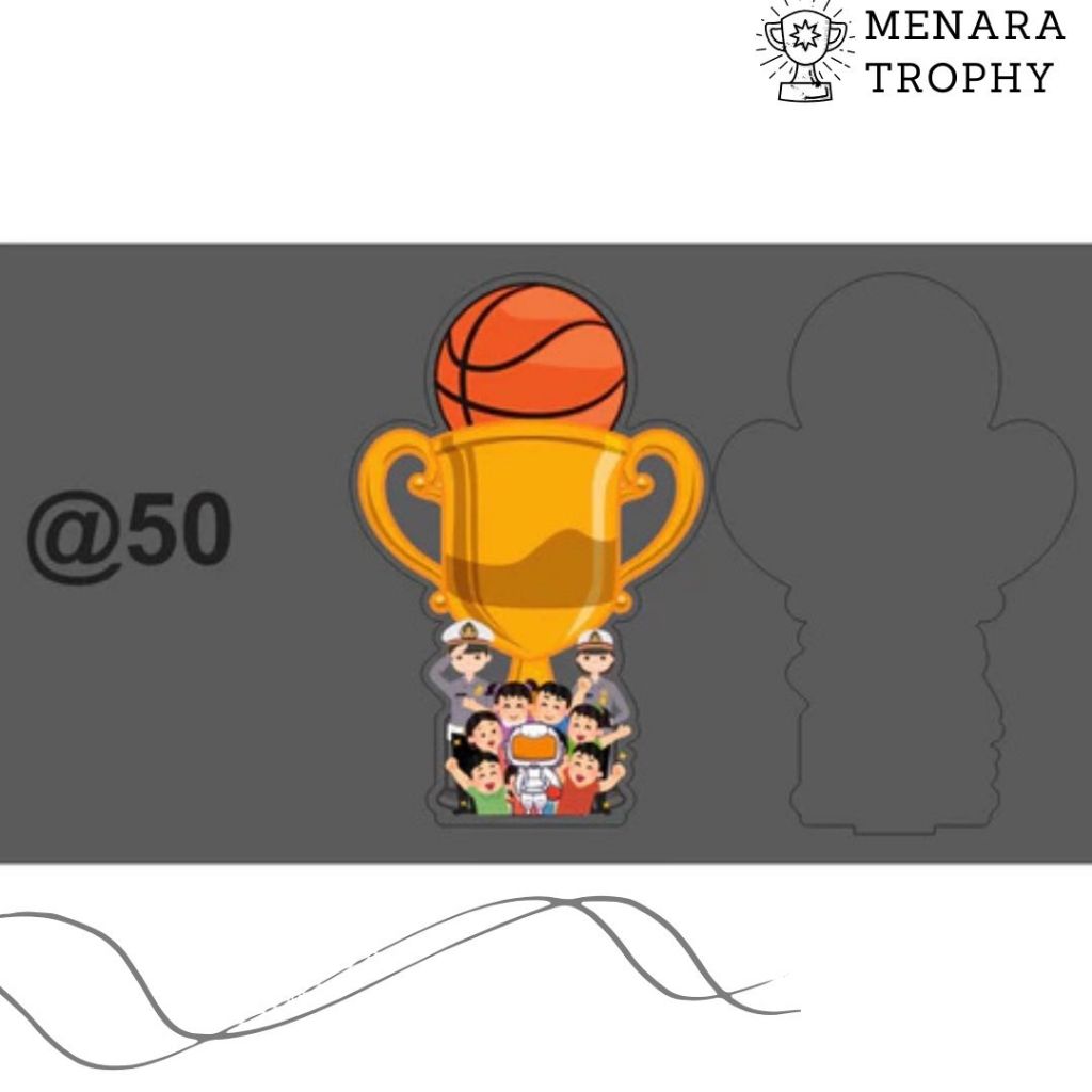 Piala Basket Akrilik Custom Tebal 3mm