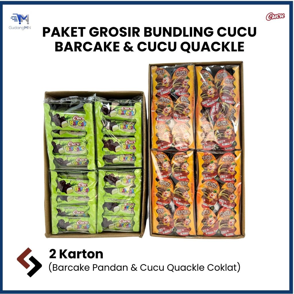 

Grosir Bundling Cucu Barcake Pandan & Cucu Quackle Cokelat