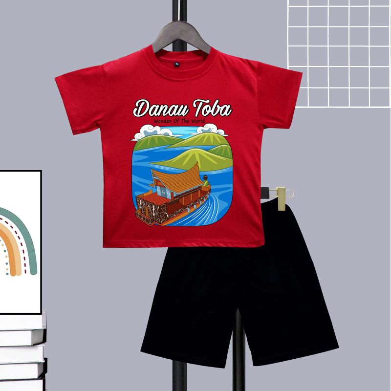 KAOS SETELAN OBLONG ANAK ANAK MOTIF DANAU TOBA UNTUK ANAK 1TAHUN-10TAHUN