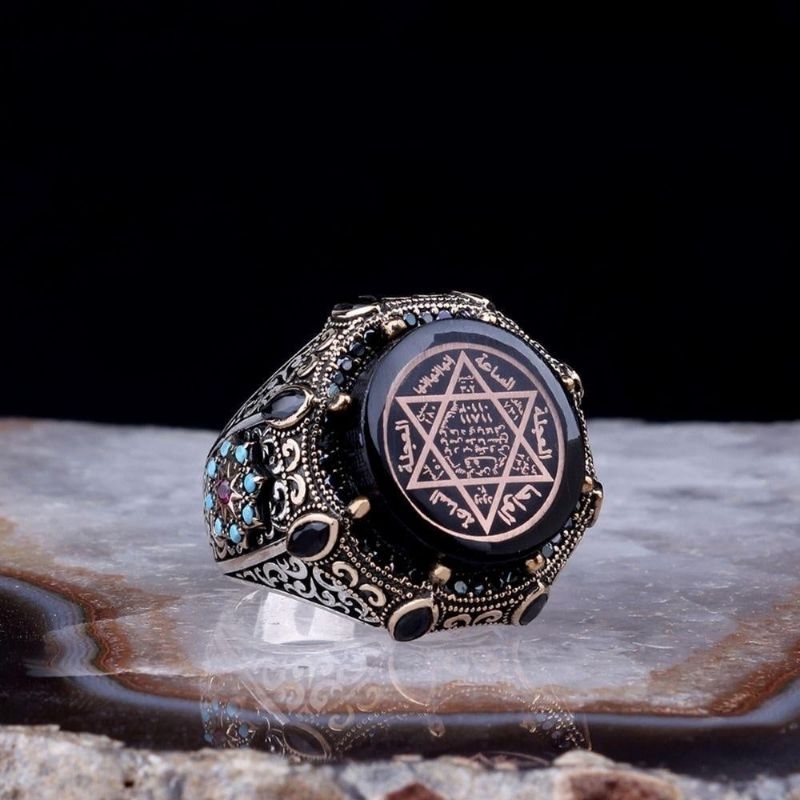 Cincin Perak Lambang Nabi Sulaiman / Cincin Silver 925 Ottoman Turki