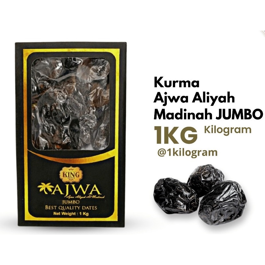 

Kurma King Dates Ajwa Jumbo | Kurma Nabi 1 Kg / 500g