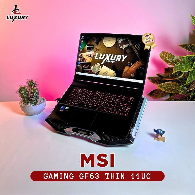 LAPTOP GAMING MSI GF63 THIN 11UC SLIM CORE I5 GEN 11 NVIDIA RTX 3050 4GB SSD RAM LAYAR 144Hz BACKLIG