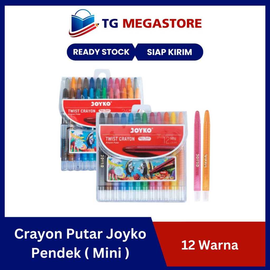 

Crayon Putar Joyko 12 Warna Pendek ( Mini )