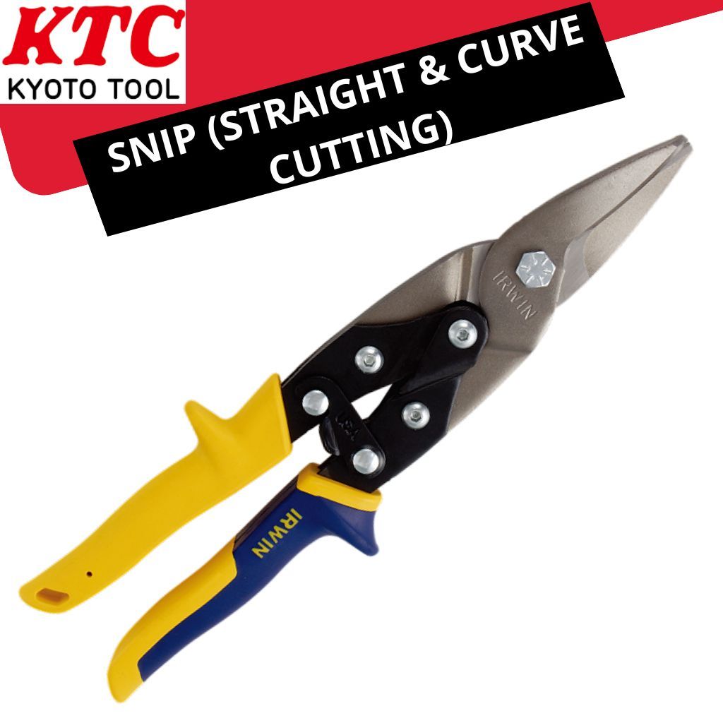 IRWIN Gunting Baja Ringan/Seng/Hollow/Aluminium 10 Inch Snip (Straight Wide Curves Cutting) Tipe 103