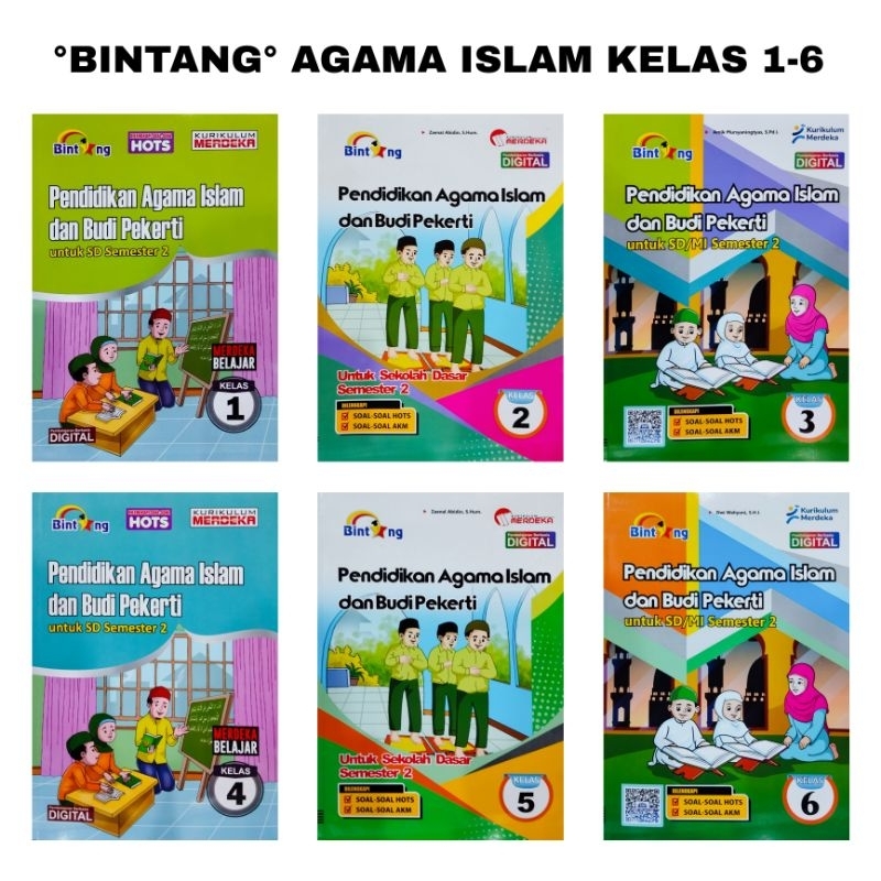 BUKU BINTANG PENDIDIKAN AGAMA ISLAM SEMESTER 2 UNTUK SD / MI KELAS 1-6.