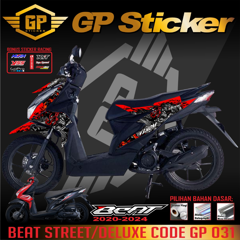 Striping striping beat deluxe street 2019-2023 sticker beat variasi striping beat motif VENOM GP 031