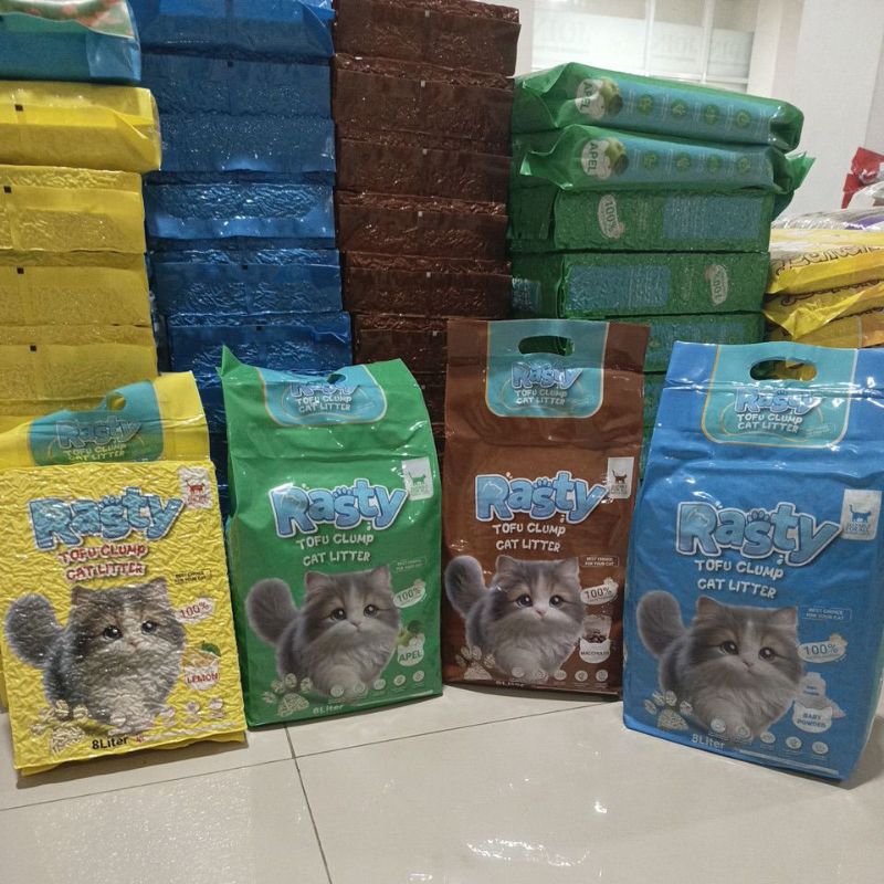 Pasir tofu Rasty 8 liter tofu clump cat liter tofu 8 liter promo