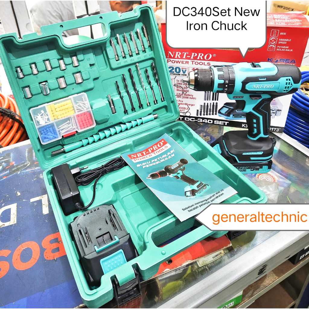 Bor Cas NRT-PRO DC 340 Set Cordless Impact Drill DC340 NRT-Pro New 5 Cell DC340 NRT - Pro New (1 Bat