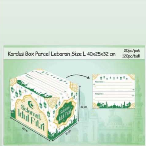 

Kardus Box Lebaran Tempat Sembako Parcel Idul Fitri ukuran L 40cmx25cmx32cm