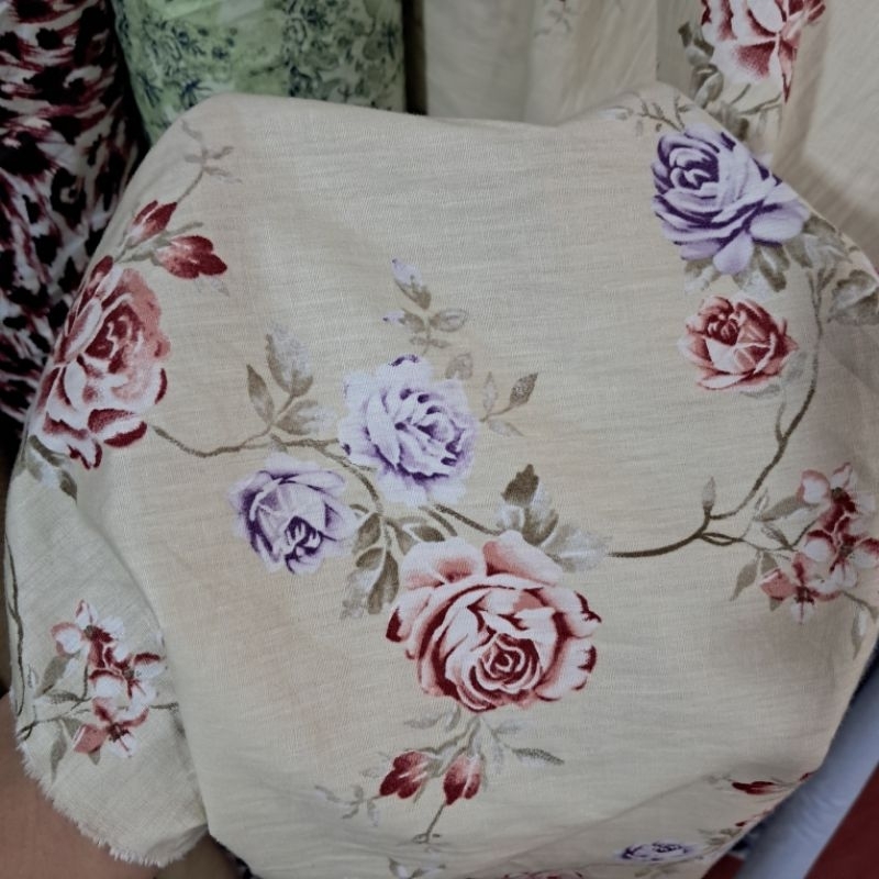 bahan kain katun jepang premium | kain katun jepang motif bunga | katun jepang