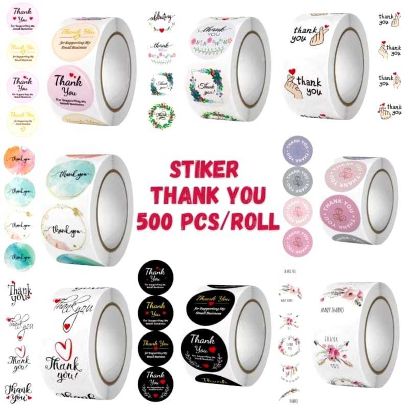 

Sticker Thank You Roll Isi 500 Pcs