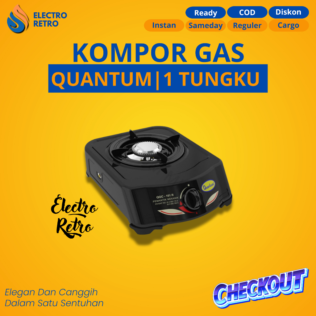 KOMPOR GAS QUANTUM 1 TUNGKU KOMPOR GAS QUANTUM QGC-101 R KOMPOR GAS 1 TUNGKU QUANTUM KOMPOR QUANTUM