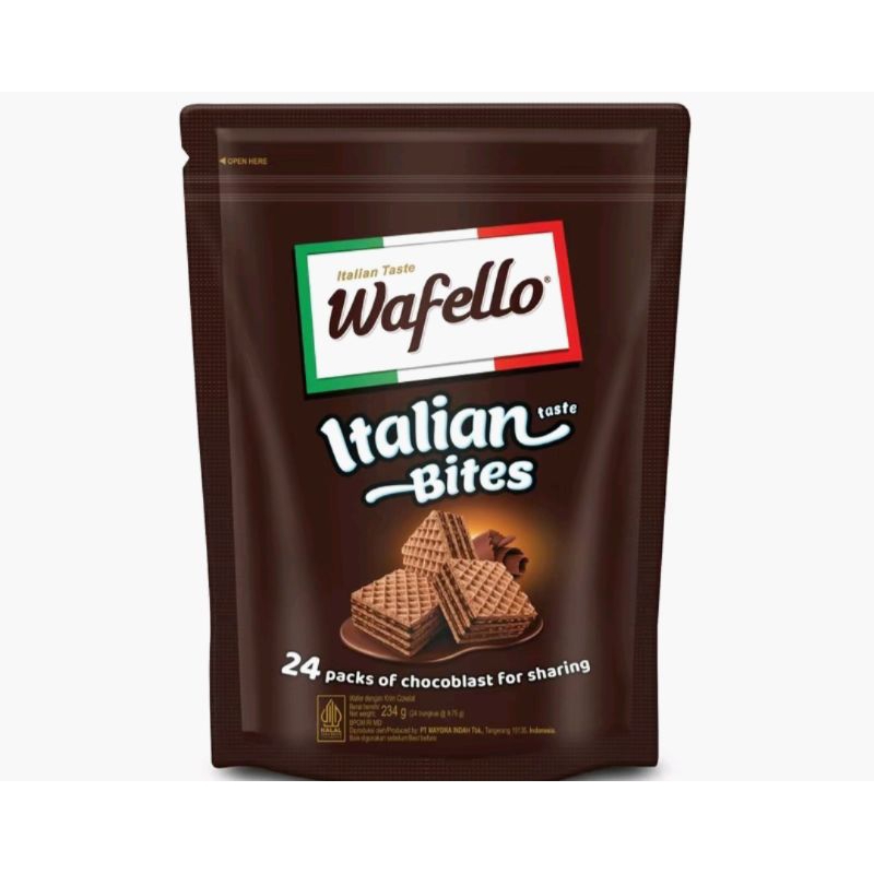 

WAFELLO WAFER ITALIAN BITES COKLAT POUCH 228 GR