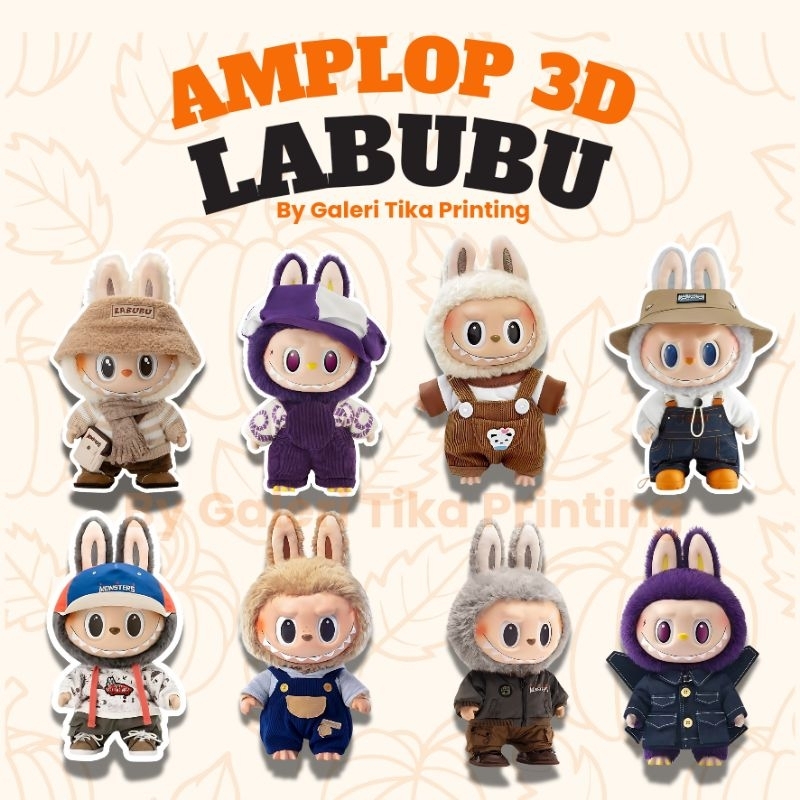 

(isi 50pcs) AMPLOP 3D LABUBU MINI HAMPERS LUCU By Galeri Tika Printing