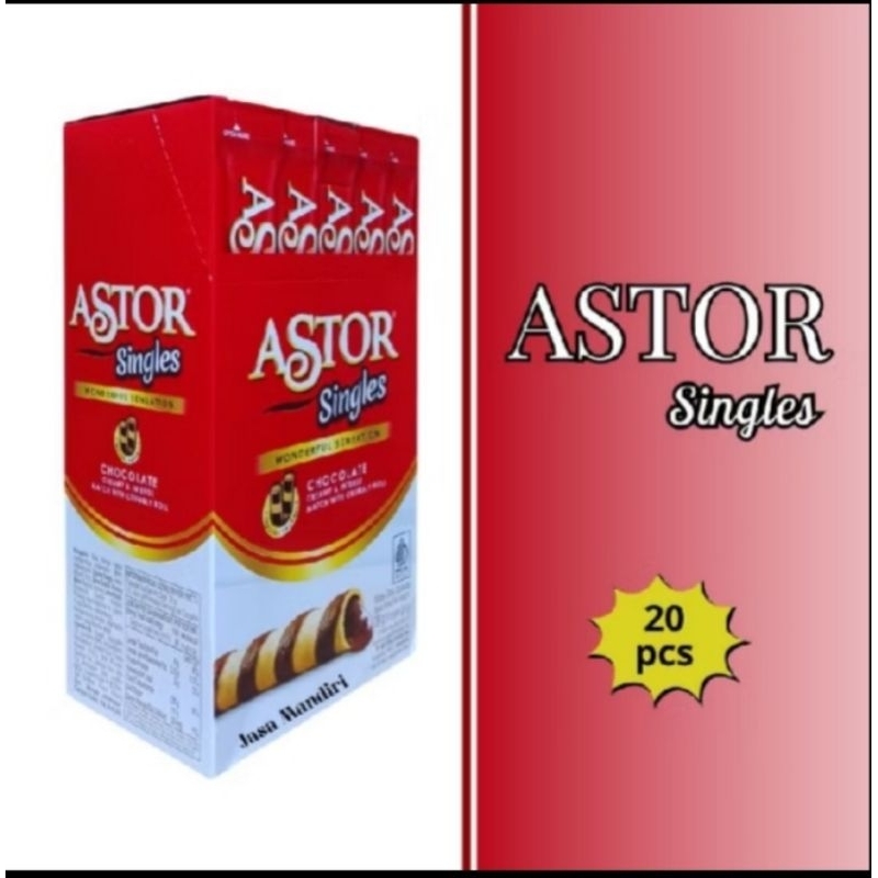 

MURAH Astor Singles Wafer Stick Coklat isi 20pcs (@14gr)