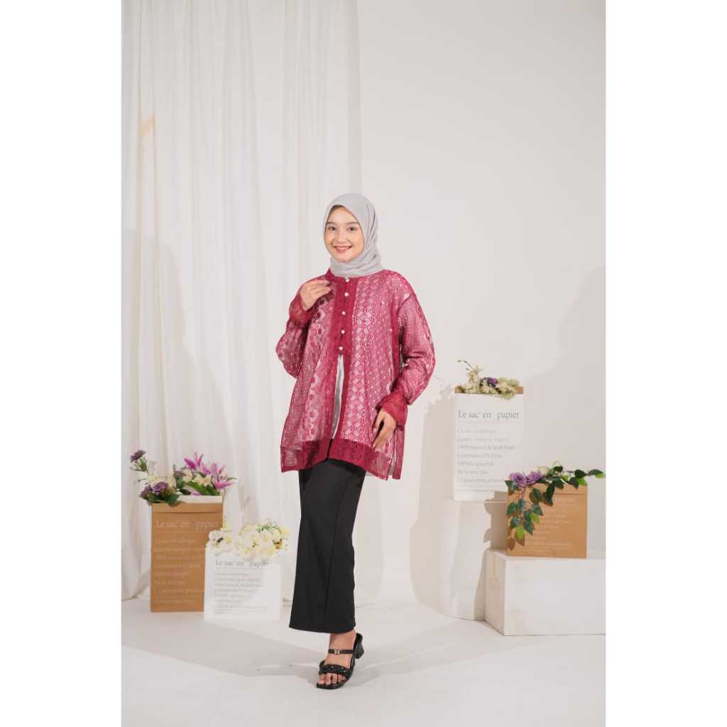 SELLY OUTER BROKAT PAYET MAROON | Outer tile | Outer broklat wanita