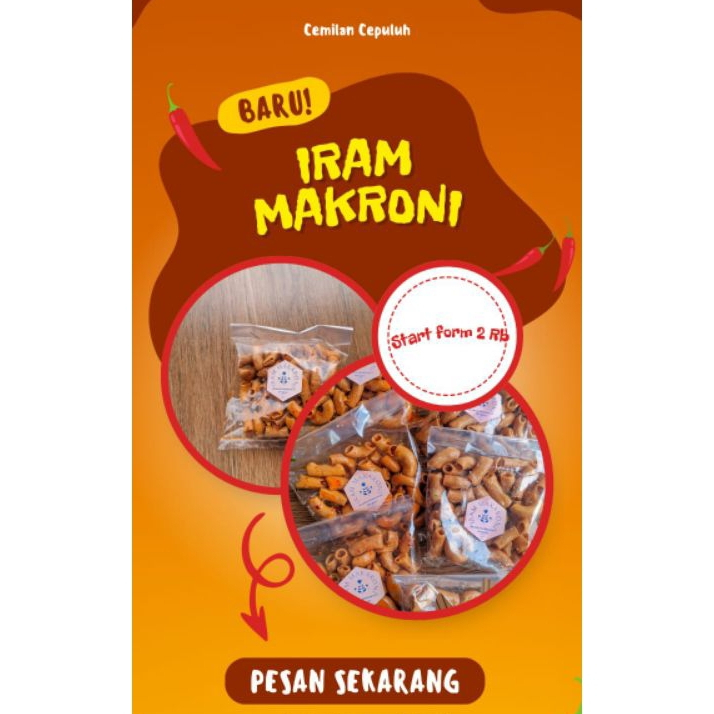 

MAKARONI IRAM Pedas Original beraroma daun jeruk (250G)