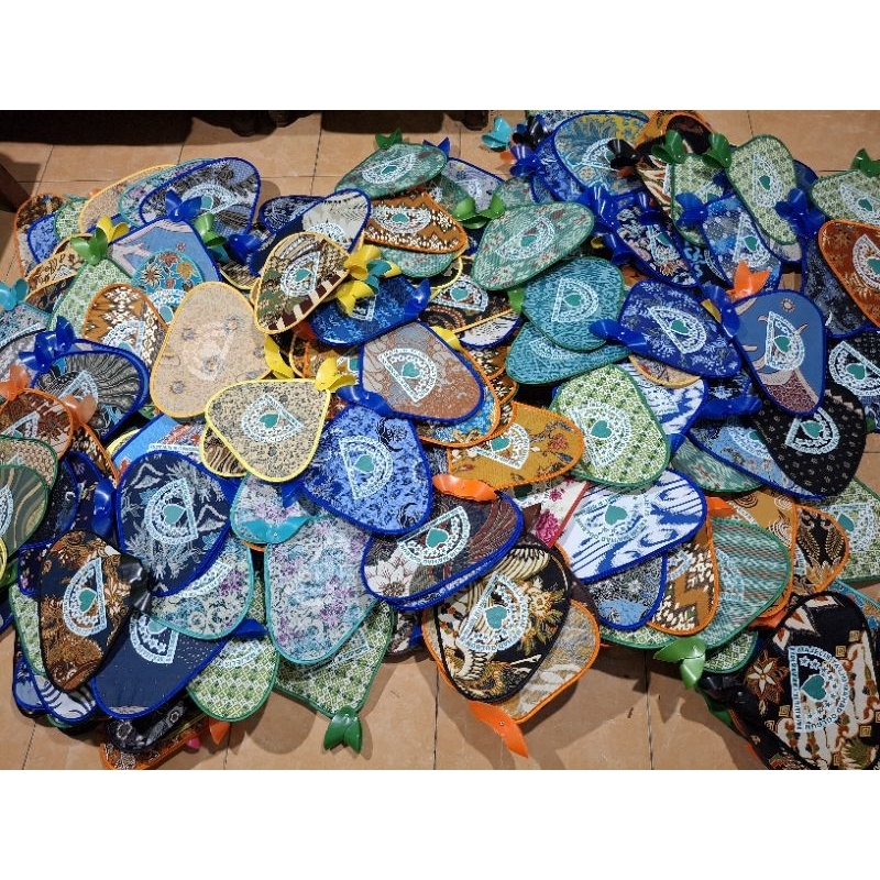 kipas lipat manual 50 pcs SABLON/kipas batik/kipas tangan/kipas manual/kipas souvenir