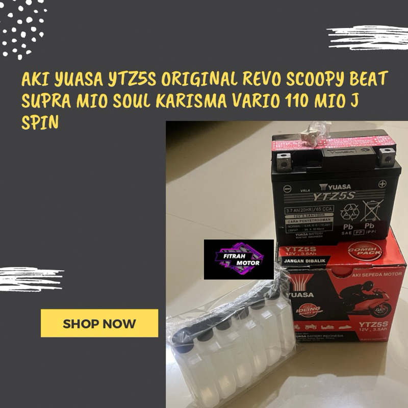AKI YUASA YTZ5S ORIGINAL Revo Scoopy Beat Supra Mio Soul Karisma Vario 110 Mio J Spin