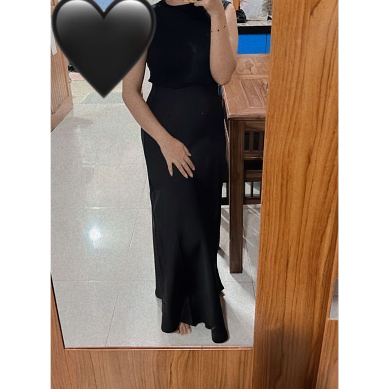 Premium SATIN SILK SKIRT HITAM