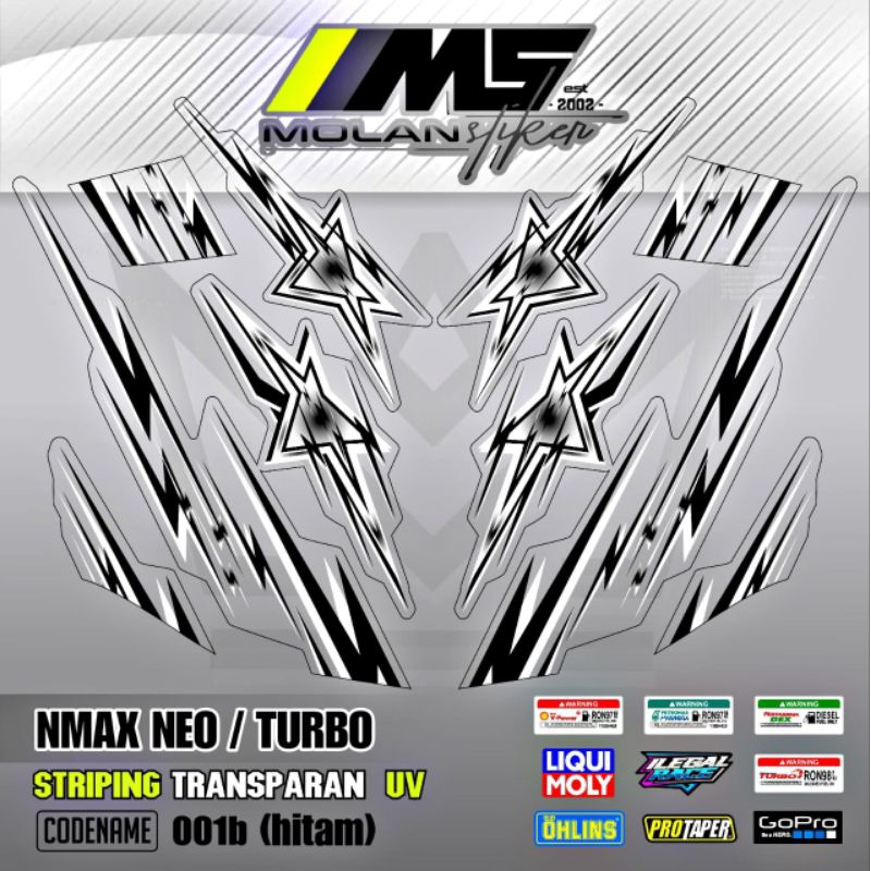 Decal Sticker Striping Variasi Transparan Uv Nmax Neo Nmax Turbo Nmax Star Yamaha Nmax 155 Neo S Nma