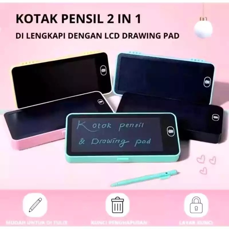 

BELLA | Kotak Pensil DRAWING Case Besar [ BIG ] LCD Writing TABLET CASE PENCIL Drawing Box Case Ukuran Besar Pencil Drawing Pad Edukasi 2in1