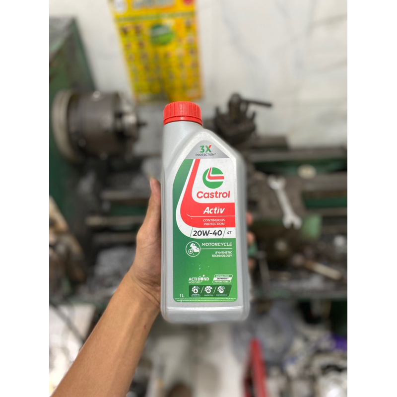 oli 4 tak castrol active 1liter 1lt  sae 20-40 jaminan original castrol active
