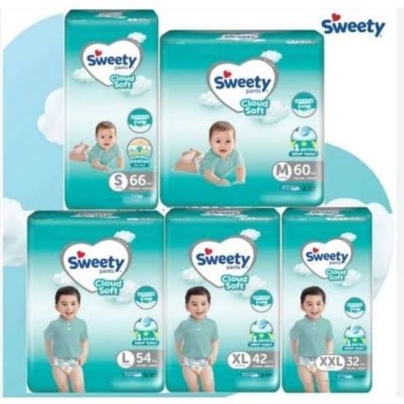 pampers sweety silver pants S-60, M-60,L-54, XL-42