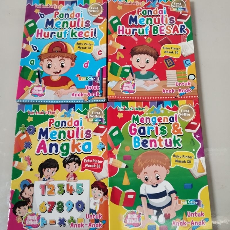 Buku Pandai Menulis Huruf Angka & Garis Bentuk - AHE