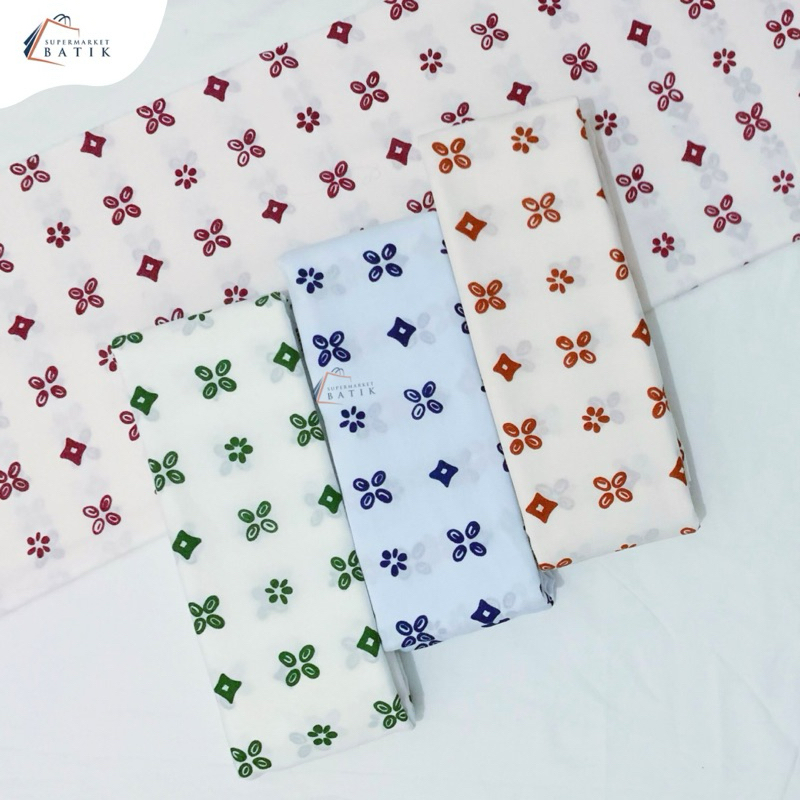 Kain Batik Dasar Putih - Batik Sarimbit Lebaran 2025 - Batik Modern -Batik Tasikmalaya