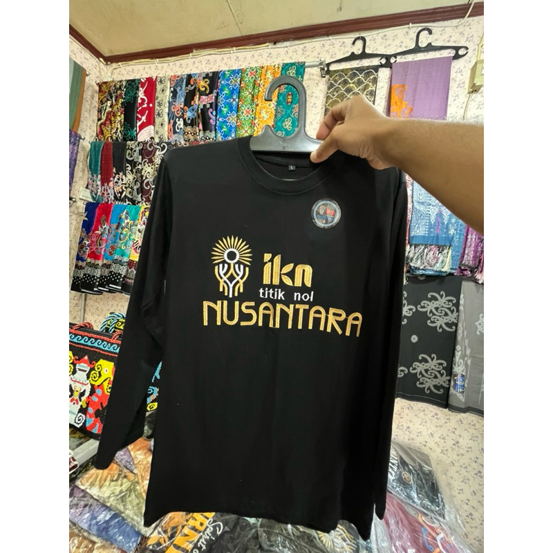 Kaos Bordir IKN Nusantara Lengan Panjang