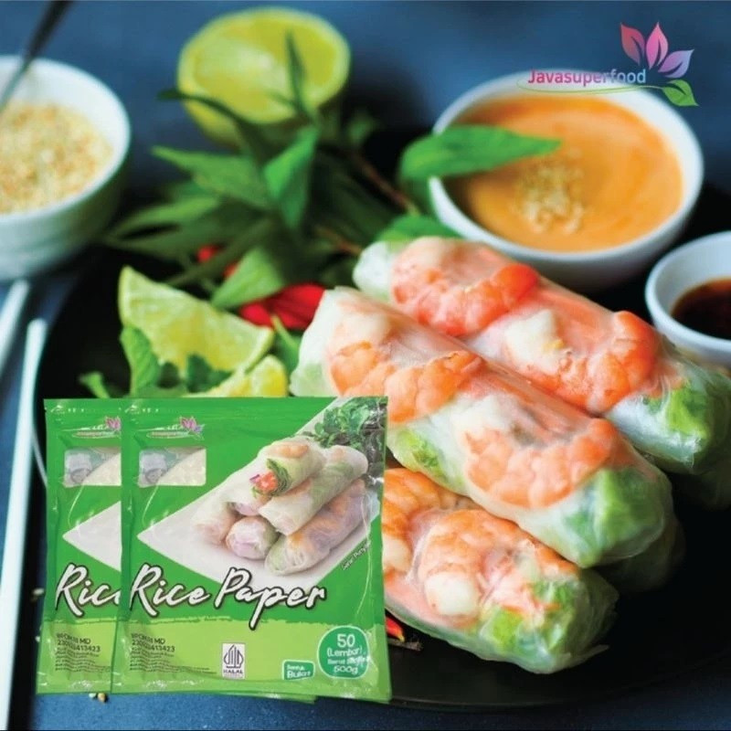 

Java Superfood Rice Paper BULAT 500gr/200gr/100gr isi 50/20/10 lembar Kulit Lumpia Vietnam Vietnamese Spring Roll Tepung Beras Transparan Bahan Camilan Jajan Murah Malang Jatim