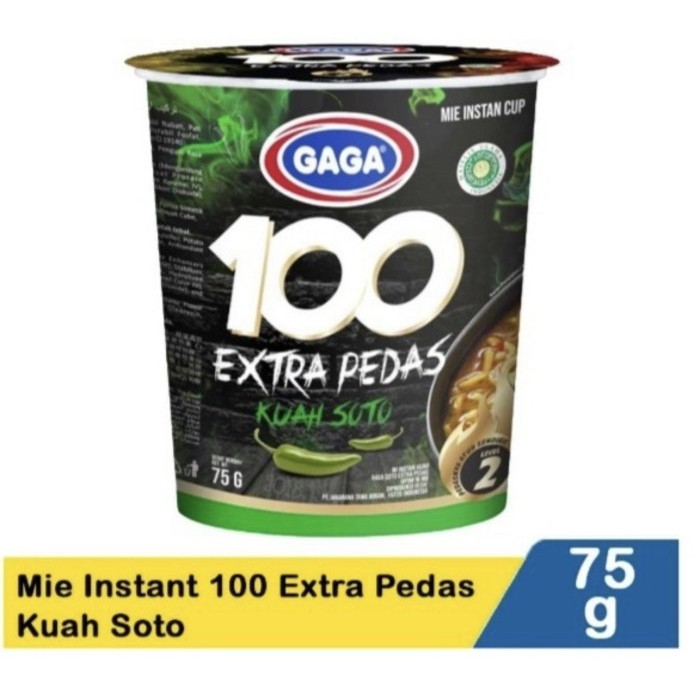 

Gaga 100 Cup Extra Pedas Kuah Soto 75 gr
