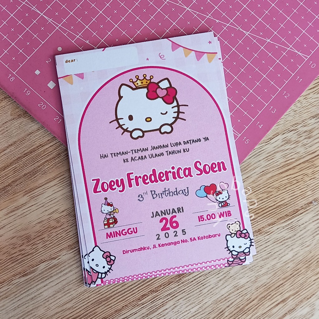 Undangan Ulang Tahun Anak Hello Kitty