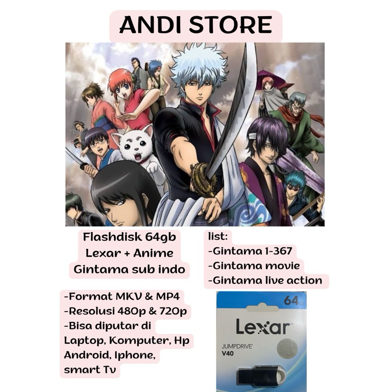 Flashdisk 64gb lexar anime gintama