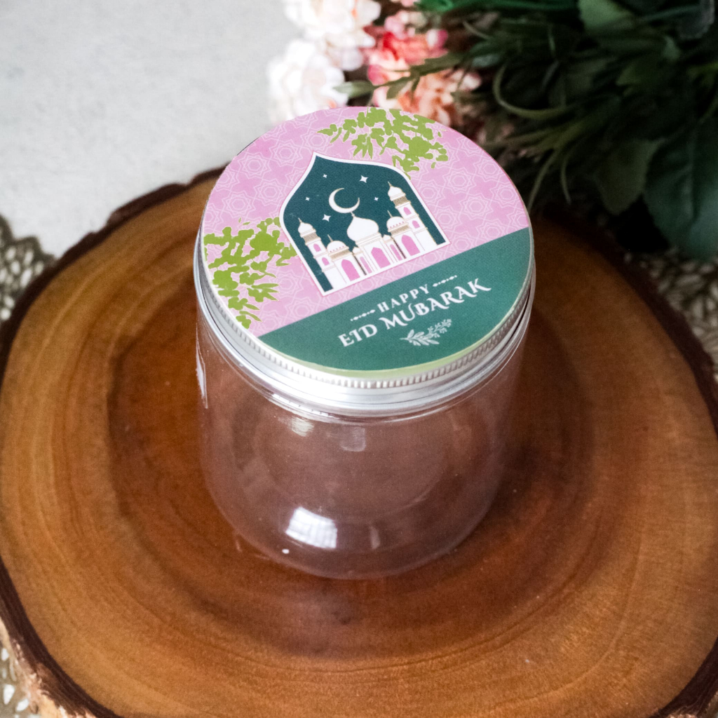 

20 Pcs Sticker Tutup Toples Lebaran Diameter 8 cm -Pink Mosque