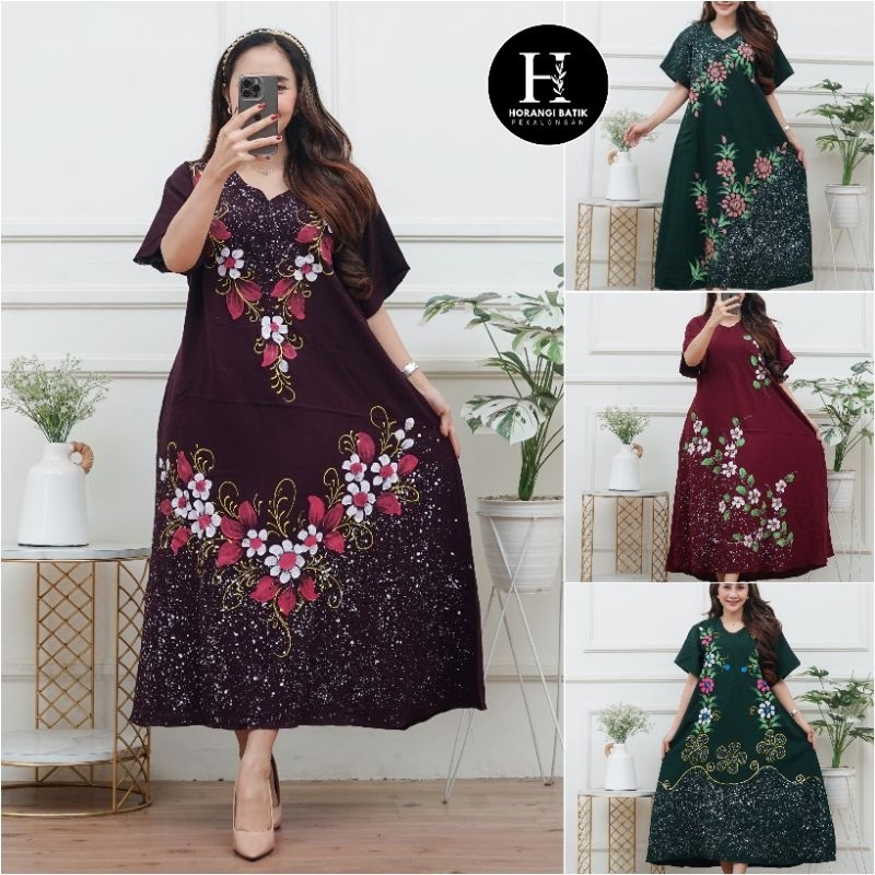 Daster batik lukis asli Pekalongan bahan Twill rayon premium Ld 110 Pb 120 daster jumbo