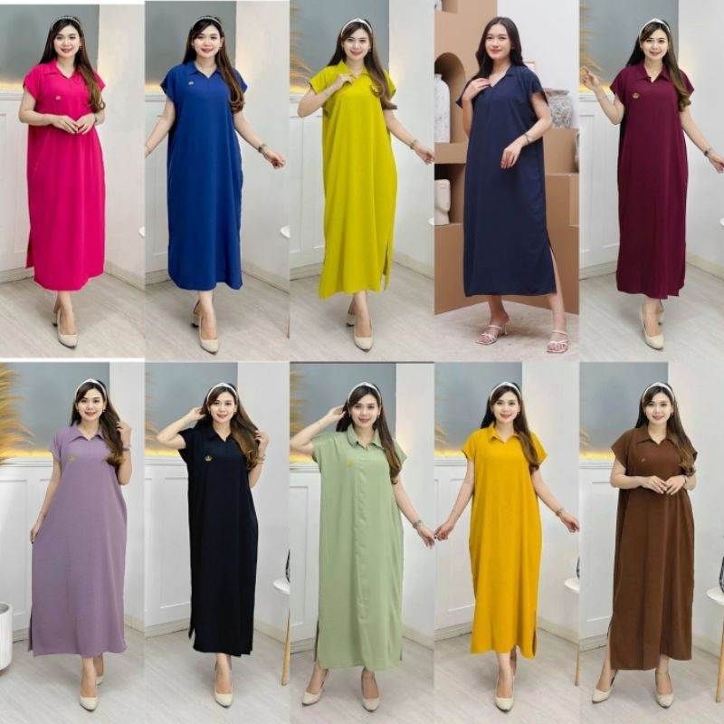 Paket 3 Baju Daster Aletha Jumbo Long Wanita Santai Terbaru Cringkle Airflow Premium Friendly Remaja