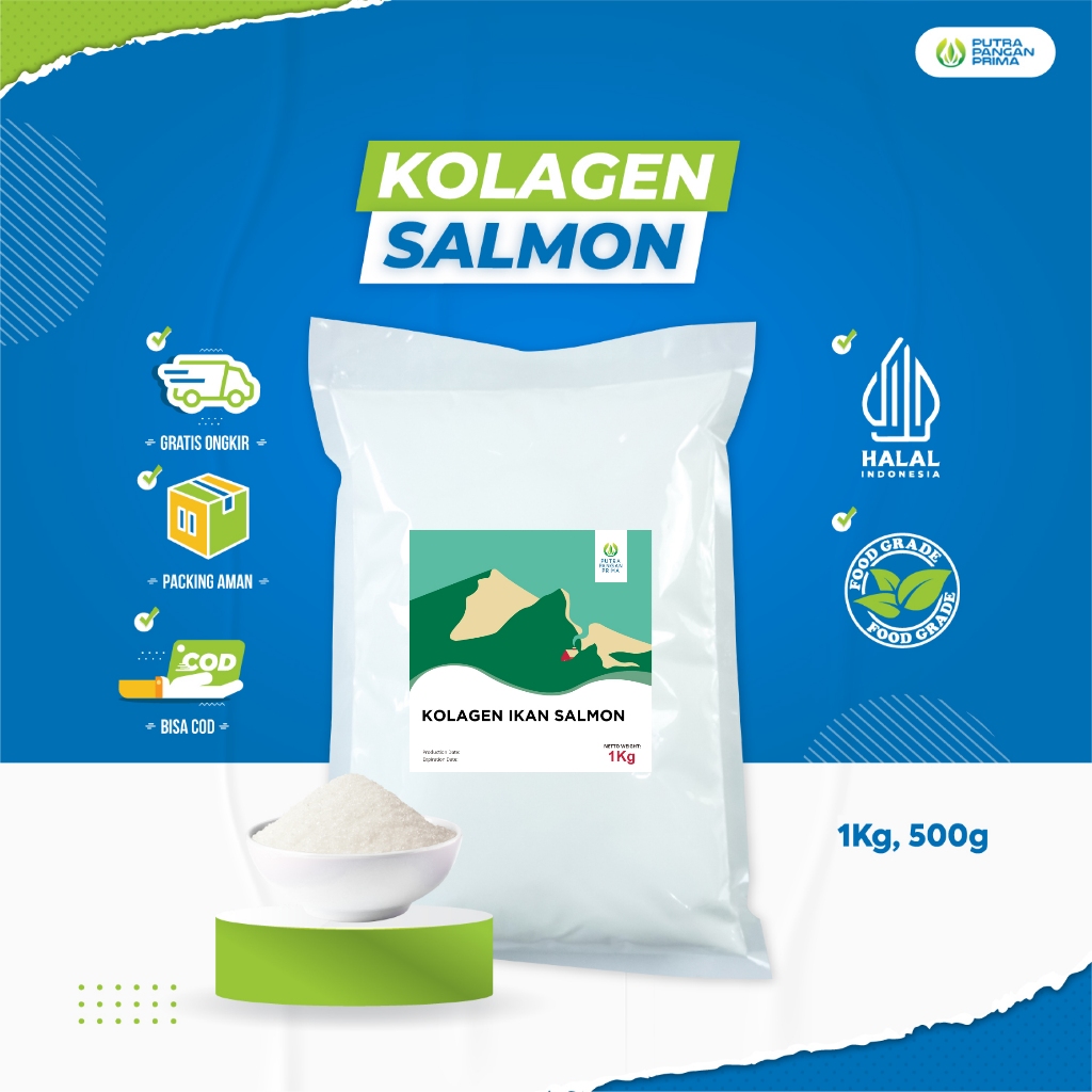 Bubuk Kolagen Ikan Salmon Fish Collagen Powder Pure 100% 500gr 1kg