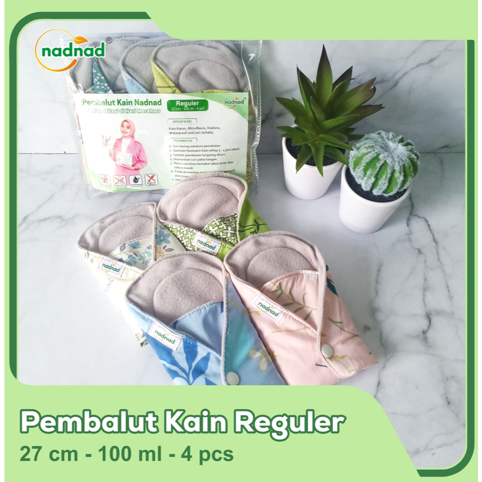 Aurabaik Pembalut Kain Wanita Cuci Ulang Softex Kain Menspad Nadnad Sni Waterproof