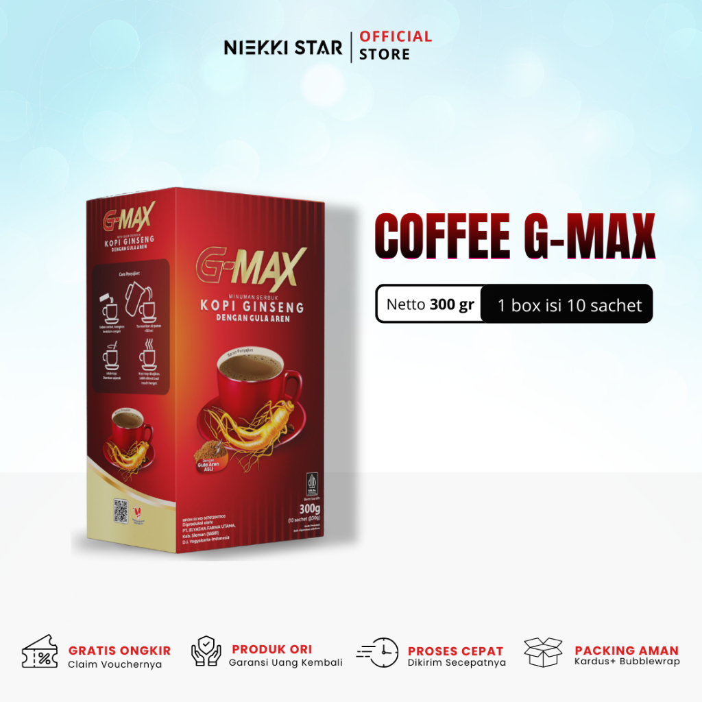 

Kopi Stamina Pria - Kopi G-Max - Kopi Ginseng Gula Aren Terlaris Tanpa Efek Samping Aman Sudah BPOM & Halal
