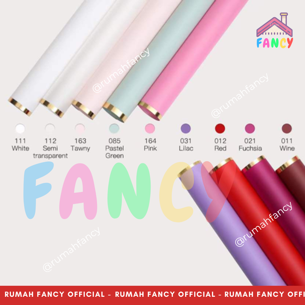 

[1 PAK ISI 20 PCS] SINOWRAP Flower Wrapping Cellophane List Gold SOLID / Kertas Buket Bunga Halus