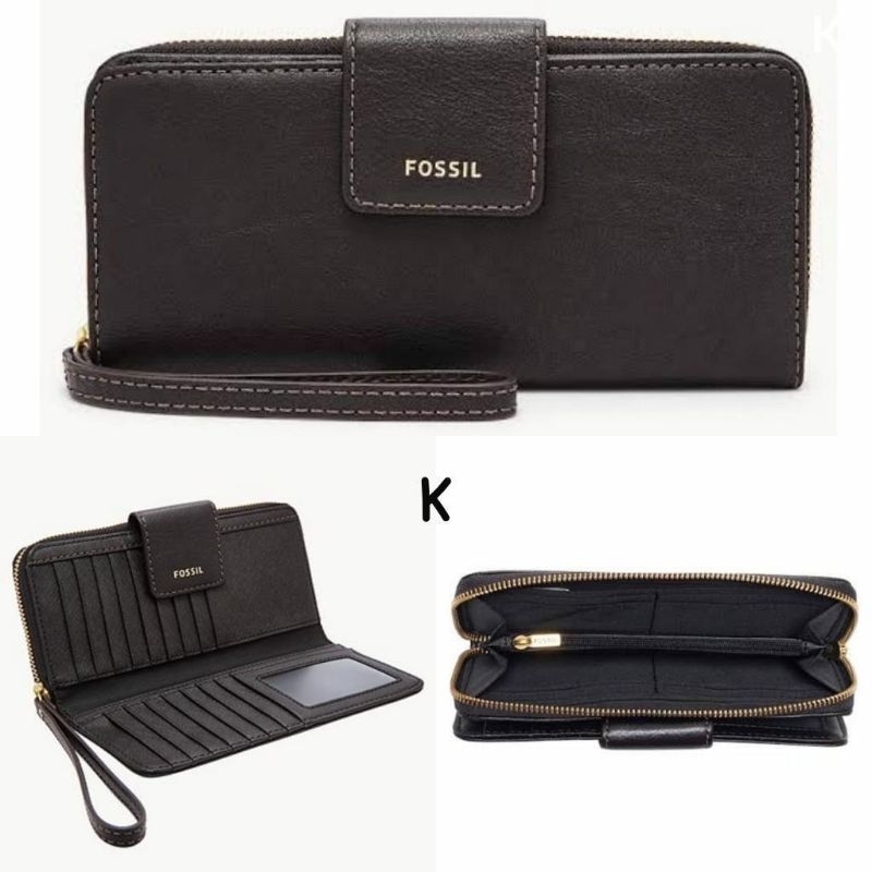 Fossil Madison Zip Clutch Black