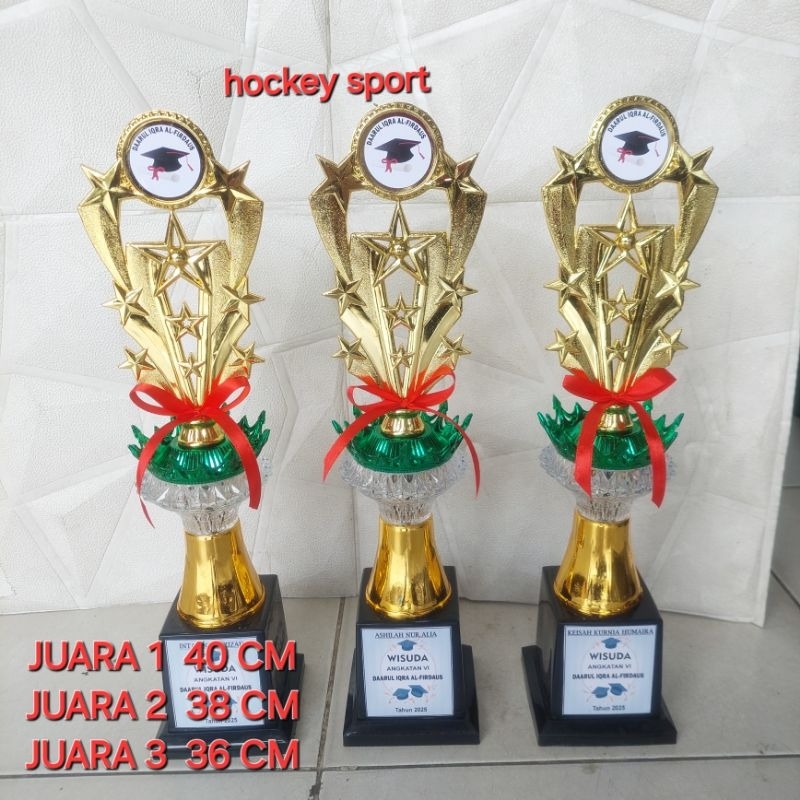 Trophy Wisuda Piala Grosir Murah Piala Costum Tulisan 1 SET 123 / 1 PIALA ( Mahkota )