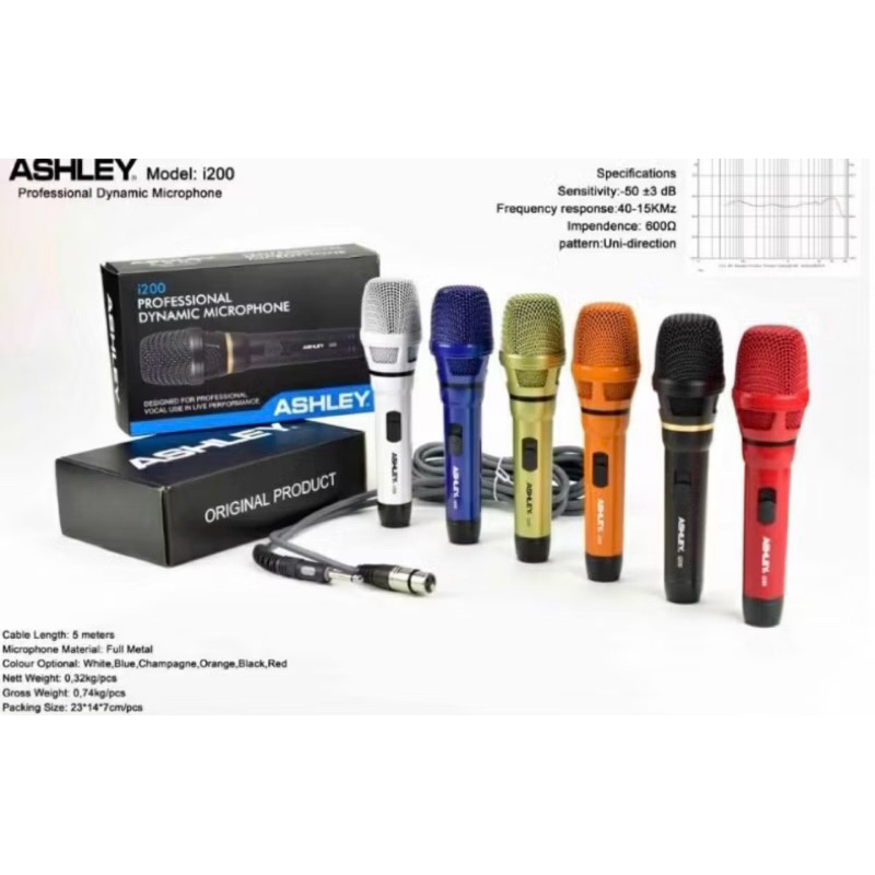 Mic Kabel ASHLEY i200 / Microphone Kabel ASHLEY i200 ORIGINAL