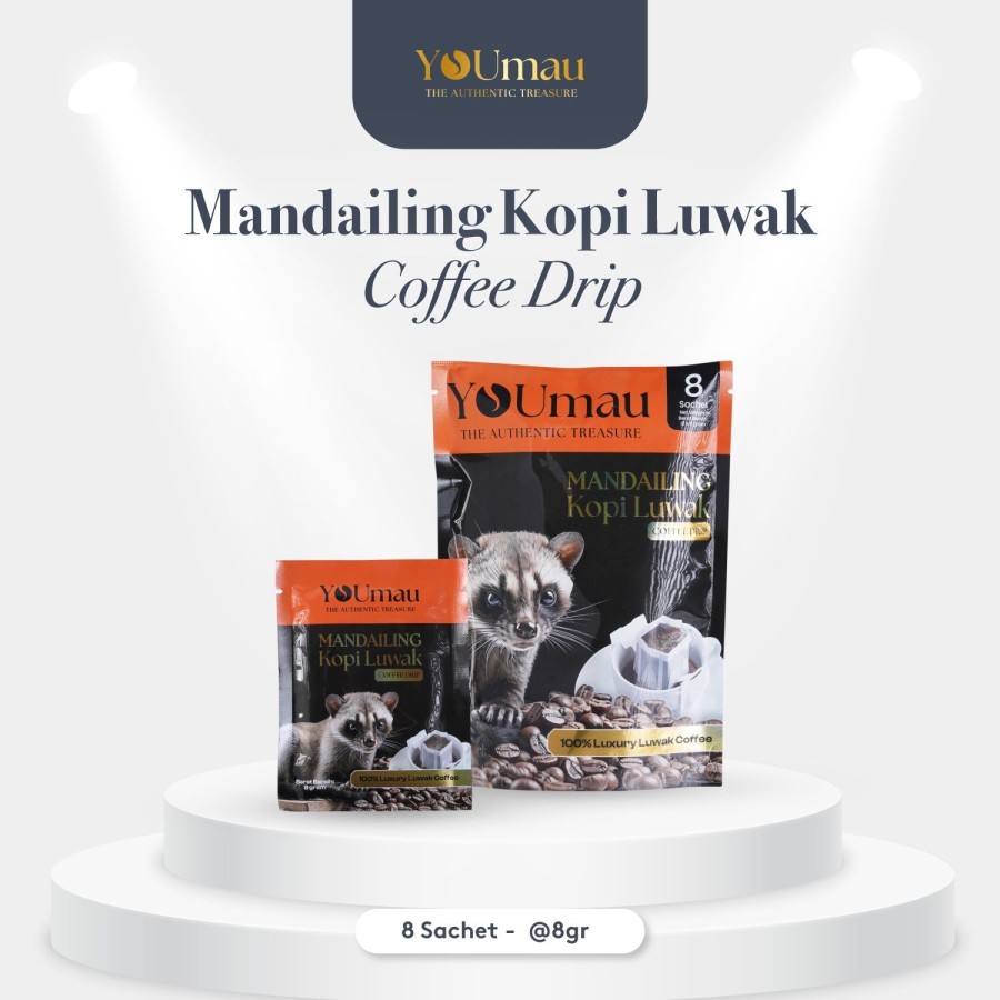 

Youmau Mandailing Kopi Luwak Coffee Drip Pouch (8 drip x 8gr)